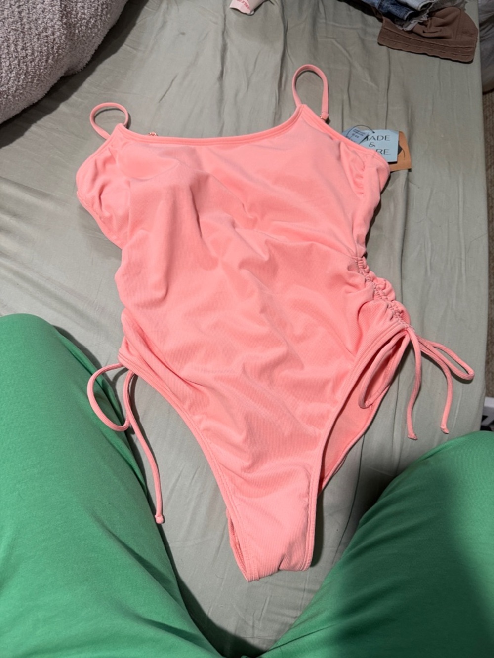 Shade & Shore Coral Pink One-Piece Swimsuit